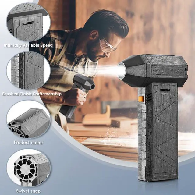 Alt view image 3 of 5 - Jet Dry Blower, 180W 200000RPM Powerful Electric Air Duster Blower, Brushless Motor Portable Hand Held Mini Turbo Violent Fan Cordless Air Blower for Car Computer Lens