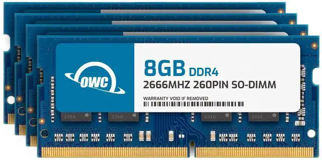Main image of OWC 32GB (4 x 8GB) PC21300 DDR4 2666MHz 260pin SO-DIMMs Memory Ram Upgrade Compatible with Mac mini 2018, iMac 2019 and up, and Compatible PCs (OWC2666DDR4S32S)