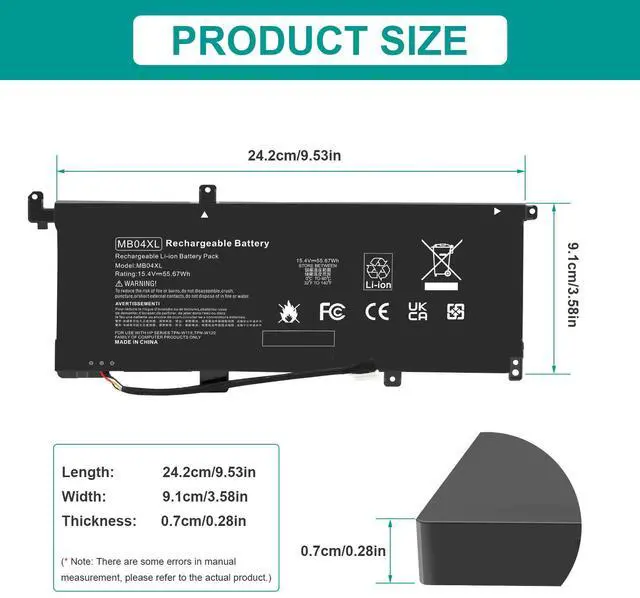 Alt view image 3 of 5 - MB04XL Battery Replacement for HP Envy X360 M6-AQ000 M6-AQ105DX M6-AQ003DX M6-AQ103DX M6-AR004DX M6-AQ105DX 15-AQ273CL 15-AQ100NX 15-AQ267CL 15-AQ015NR 15-AQ173CL 15T-AQ100 15T-AQ200 844204-850