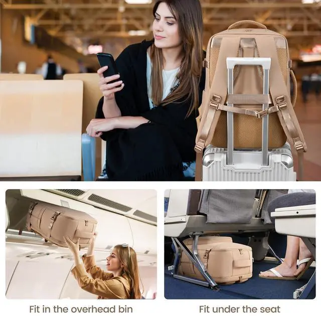 Alt view image 5 of 5 - LOVEVOOK Travel Backpack For Women,40L Carry On Backpack Flight Approved,TSA Personal Item Travel Bag Fits 17 Inch Laptop,Business Weekender Overnight Daypack with Toiletry Bag and Cubes