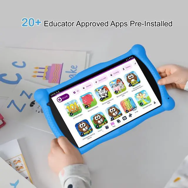 Alt view image 3 of 5 - Contixo Kids Tablet V10, 7-inch HD, Ages 3-7, Toddler Tablet with Camera, Parental Control - 32GB, WiFi, Includes 50+ Disney Storybooks & Stickers (Value $200), Kid-Proof Case & Stylus, Blue