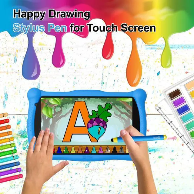 Alt view image 5 of 5 - Contixo Kids Tablet V10, 7-inch HD, Ages 3-7, Toddler Tablet with Camera, Parental Control - 32GB, WiFi, Includes 50+ Disney Storybooks & Stickers (Value $200), Kid-Proof Case & Stylus, Blue