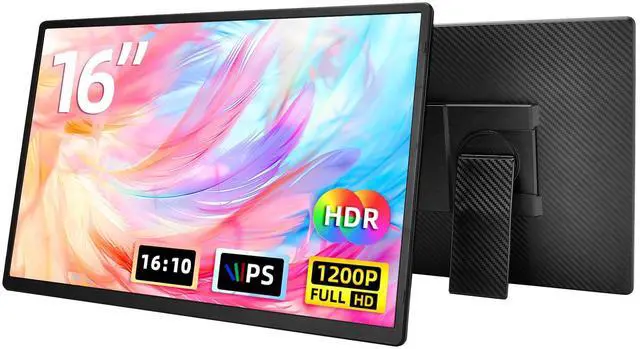 Main image of AOKER 16" Portable Monitor for Laptop - 1200P FHD Laptop Screen Extender HDMI USB C Travel External Display with Stand Gaming Monitor for PC MAC Switch Phone Computer Xbox PS4/5
