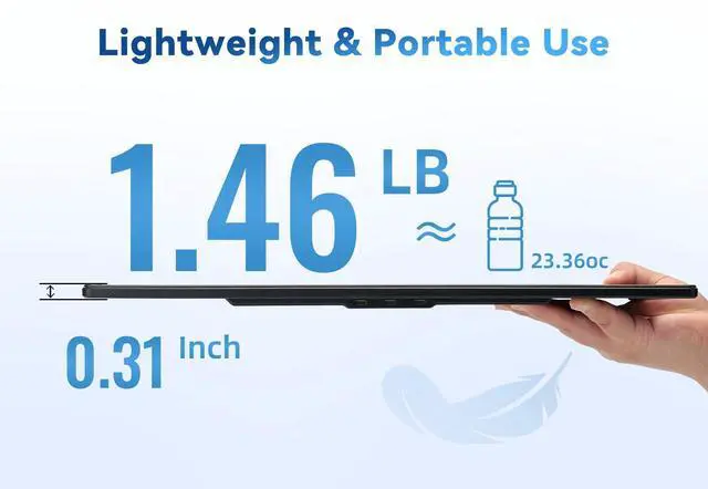 Alt view image 3 of 5 - AOKER 16" Portable Monitor for Laptop - 1200P FHD Laptop Screen Extender HDMI USB C Travel External Display with Stand Gaming Monitor for PC MAC Switch Phone Computer Xbox PS4/5
