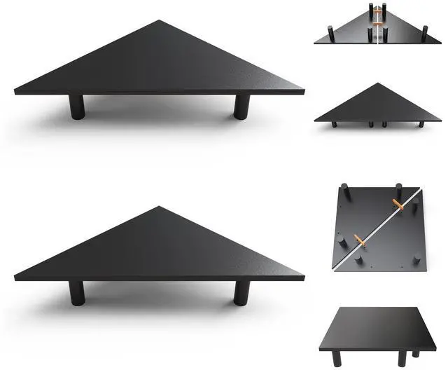 Main image of WEGASTU 2 Pack White Corner Monitor Stand, Triangle/Square Adjustable Height Riser, 27-inch Universal Desktop Shelf for Computer, Laptop, PC, iMac, Printer (Black)