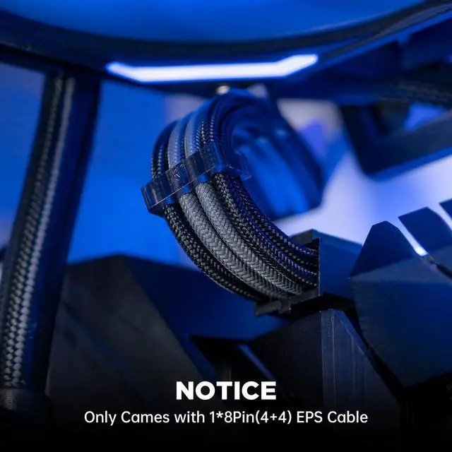 Alt view image 5 of 5 - ASIAHORSE Customization Mod Sleeve Extension Power Supply Cable Kit 18AWG ATX/EPS/8-pin PCI-E/6-pin PCI-E (Black Mix)