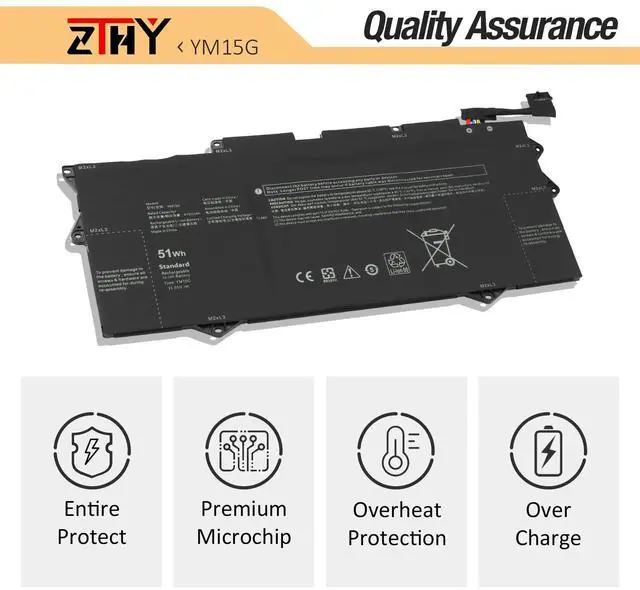 Alt view image 5 of 5 - 51Wh YM15G Battery Replacement for Dell XPS 13 9315 Series Laptop 9315-P1708LTW 9315-D1705S 9315-C0NNP 9315-WP01KR G9FHC 0G9FHC W6D4H 0W6D4H 31CP4/78/90 11.55V 4191mAh 3-Cell ( Not for 9315 2-in-1 )