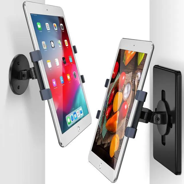 Main image of AboveTEK iPad Wall Mount, Swivel 360° Rotating Tablet Holder Two Brackets to Fit 6-13" Tablets, Universal Magnetic iPad Wall, Strong Attach to Metal Surface on Cabinet Whiteboard Kitchen Fridge Steel
