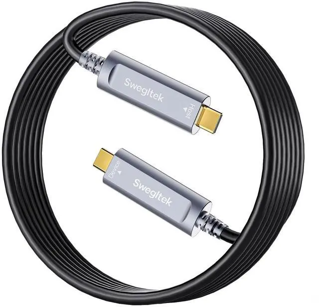 Main image of swegltek Fiber Optic USB C Cable(33ft),10Gbps Active Optical Type C Gen3.2 Cable,Compatible with Cameras,Displays,Projectors,Webcams,Printer