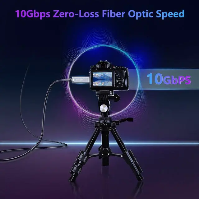 Alt view image 3 of 5 - swegltek Fiber Optic USB C Cable(33ft),10Gbps Active Optical Type C Gen3.2 Cable,Compatible with Cameras,Displays,Projectors,Webcams,Printer