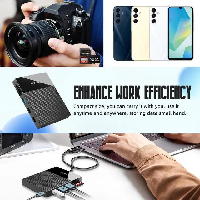 Alt view image 5 of 5 - YOTUO Portable Docking Station External Hard Drive 500GB Storage Hub, Multiport USB-C Huc + HDD 7-in-1, USB 3.0, SD/TF Card, HDD for Windows, Mac, Android, TV, Phone, Laptop, Desktop, PC