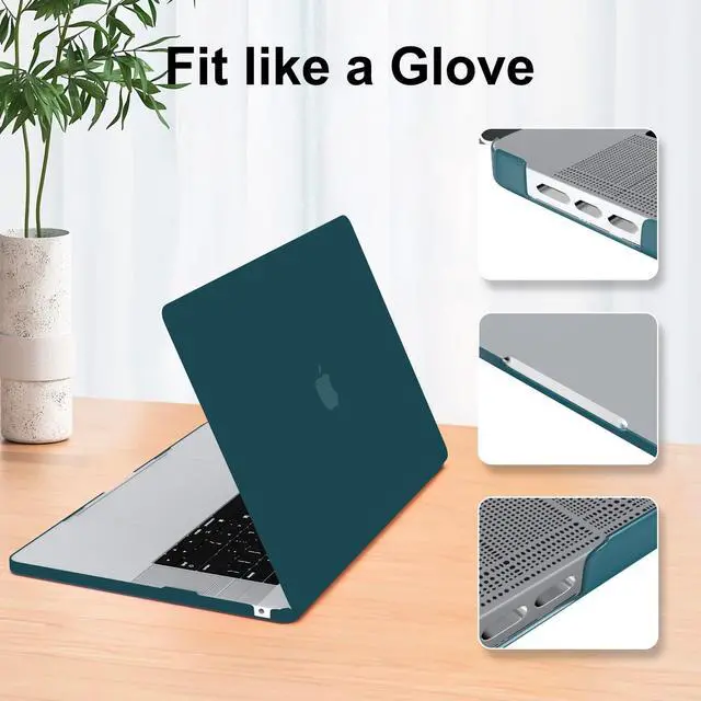 Alt view image 3 of 5 - iCasso for MacBook Air 13.6 inch Case 2025-2022 Release M4 M3 M2 Chip Release A3240 A3113 A2681, Matte Hard Shell Case&Laptop Sleeve&Screen Protector&Keyboard Cover for Mac Air 13'', Dark Cyan