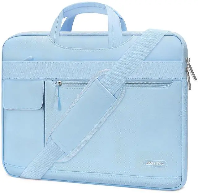 Main image of MOSISO Laptop Shoulder Bag Compatible with MacBook Pro 16 inch 2023-2019 M3 A2991 M2 A2780 M1 A2485 A2141/Pro 15 A1398,15-15.6 inch Notebook,Polyester Flapover Briefcase Sleeve Case, Airy Blue