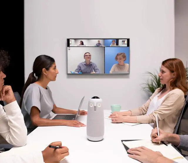 Alt view image 4 of 5 - Meeting Owl Pro - 360-Degree, 1080p HD Smart Video Conference Camera, Microphone, and Speaker (Automatic Speaker Focus & Smart Zooming and Noise Equalizing)