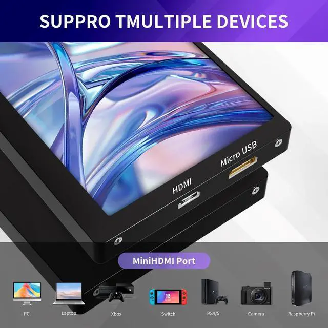 Alt view image 4 of 5 - SCXryllexa 5 Inch Monitor Screen Display, IPS Small Hdmi Monitor, 800x480 Mini LCD Screen Portable Display Monitor, HDMI-Compatible Module for Raspberry pi 3/3B/3B+/4/4B Orange pi Banana pi Mini PC