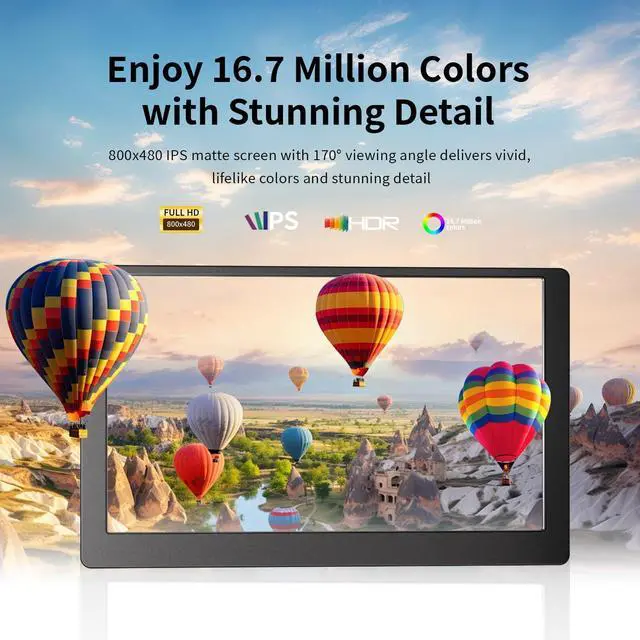 Alt view image 2 of 5 - SCXryllexa 5 Inch Monitor Screen Display, IPS Small Hdmi Monitor, 800x480 Mini LCD Screen Portable Display Monitor, HDMI-Compatible Module for Raspberry pi 3/3B/3B+/4/4B Orange pi Banana pi Mini PC