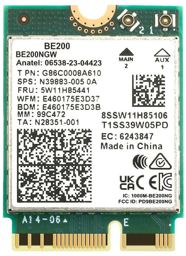 Main image of BE200NGW WiFi 7 Wireless Card, M.2 NGFF,WiFi 7 BE200 Tri-Band Network Adapter with 8774Mbps Speed and BT5.4 WiFi Card for PC,Not Support AMD for Windows 10/11