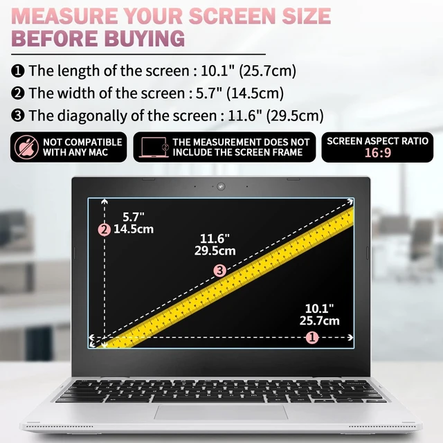Alt view image 2 of 5 - F FORITO 2-Pack 11.6 inch Anti Blue Light Screen Protector Compatible with 11" HP/ASUS/Acer/Lenovo/Dell/Samsung with 16:9 Aspect Ratio Laptop, Anti Glare & Anti Scratch Laptop Scr