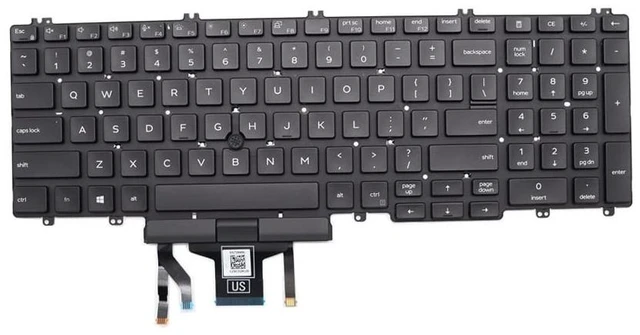 Main image of New Replacement Keyboard for DELL Latitude 5500 5501 5510 5511 2019 (Not for Old E5500 or E5550) Precision 3500 3501 3540 3541 2019 US Backlit Pointer MMH7V 0MMH7V