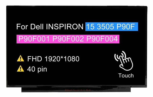 Main image of BTSELSS 15.6" LCD Touch Screen Replacement B156HAK02.3 LP156WFD-SPK1 for Dell INSPIRON 15 3505 P90F P90F001 P90F002 P90F004 Display Panel FHD 1920 * 1080 40 pin 60 Hz
