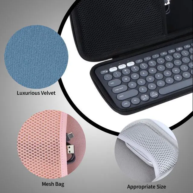 Alt view image 4 of 5 - Peyyargo Hard Storage Case Compatible with Logitech Pebble 2 Combo K380s/K380 Keyboard + M350/M350s Mouse (Blue)