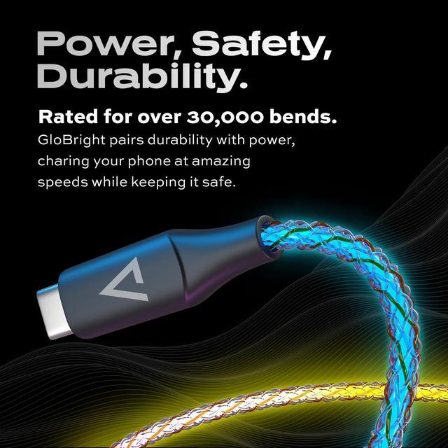 Statik GloBright Cavo Di Ricarica USB C Illuminato 2m - Intrecciato, 100W Super Veloce, Trasferimento Dati