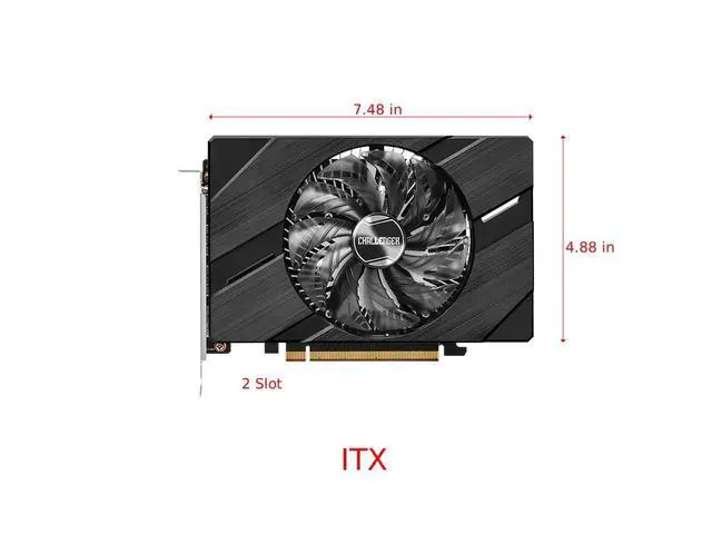 Alt view image 2 of 5 - ASRock Intel Arc A380 Challenger ITX 6GB OC, 2250MHz GPU, 6GB GDDR6 96-bit, PCIe 4.0, Single Fan, 0dB Silent, DP 2.0, HDMI 2.0b