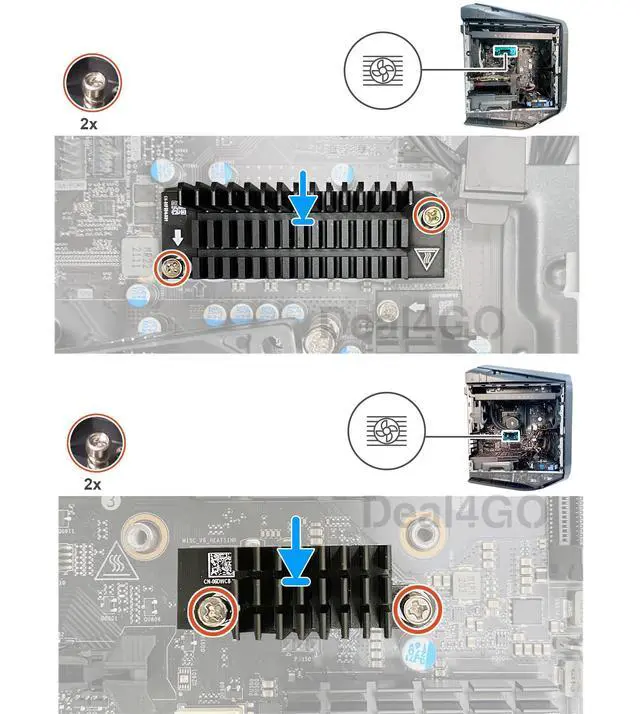 Alt view image 3 of 5 - Deal4GO Voltage-Regulator Mos VRM VR Heat-Sink kit KCCVY 6DWC8 Replacement for Dell Alienware Aurora R15 with AMD CPU