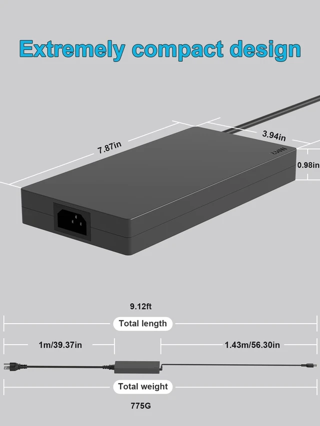 Alt view image 4 of 5 - HSXIRQA 230W AC Adapter Compatible with Lenovo ADL230SLC3A ADL230SCC2A ADL230SDC3A ADL230NLC3A ADL230SCC3A ADL230NDC3A 4X20E75111 GX20Z46307 GX20L29347 Replacement Gaming Laptop Power Supply Cord