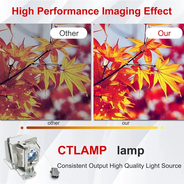 Alt view image 5 of 5 - CTLAMP A+ Quality 725-BBDR/LMP-1550 Replacement Projector Lamp Bulb with Housing Compatible with Dell 1550 1650