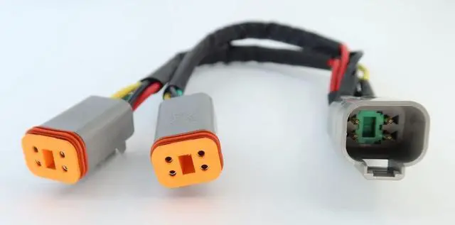 Alt view image 2 of 5 - DT 4 Way Connector Plug Splitter Wire Harness 1 Male to 2 Female DT 4 Pin 1-2 SplitterCable 1ft/30cm