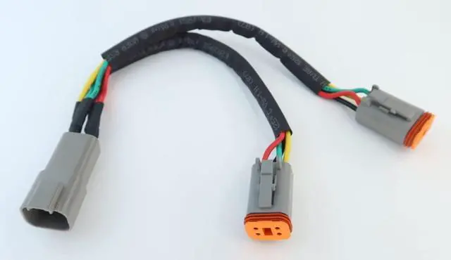 Alt view image 3 of 5 - DT 4 Way Connector Plug Splitter Wire Harness 1 Male to 2 Female DT 4 Pin 1-2 SplitterCable 1ft/30cm
