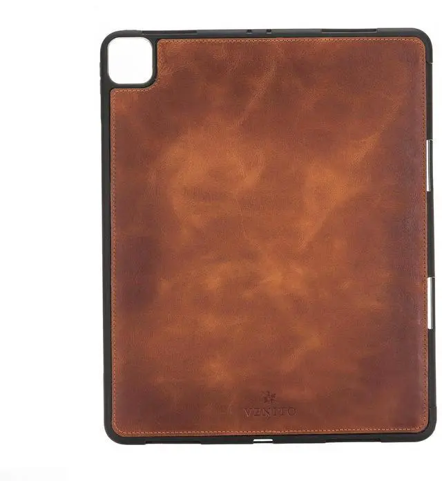 Alt view image 4 of 5 - VENITO Parma Premium Leather Case for iPad Pro 12.9 Inch 5th/4th Generation with Pencil Holder, Handmade, Kickstand, Detachable Wallet, Full-Grain Leather, Compatible with Apple Pencil, Antique Brown