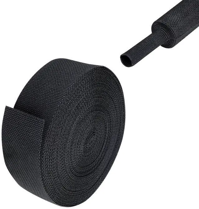 Main image of FOURUB 2 to 1 Heat Shrink Woven Tubing Abrasion Resistant Braided Sleeving Shrinkable Fabric Loom Protector for Auto Amp Harness Sheath Cable(1" ID-216inch)