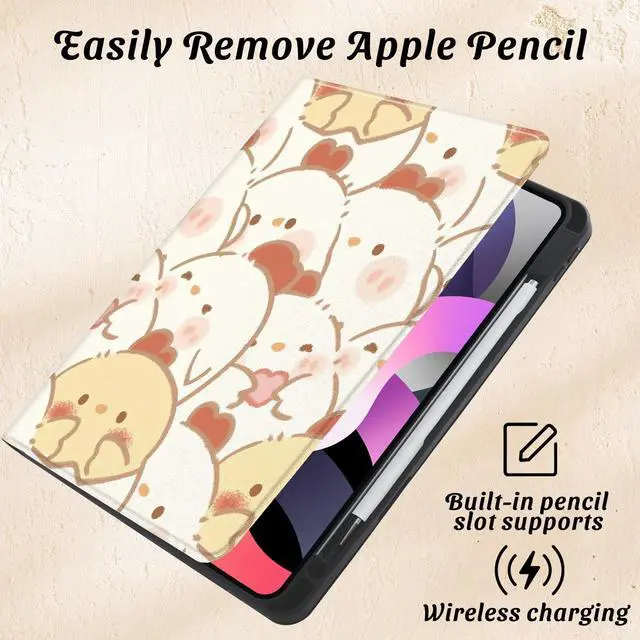 Alt view image 2 of 5 - Idocolors Cute Farm Chic Case for 10.9" iPad A16 2025/2022(10th/11th Gen) with Pencil Holder, Auto Wake/Sleep Leather Soft TPU Back Cover for Women Girls