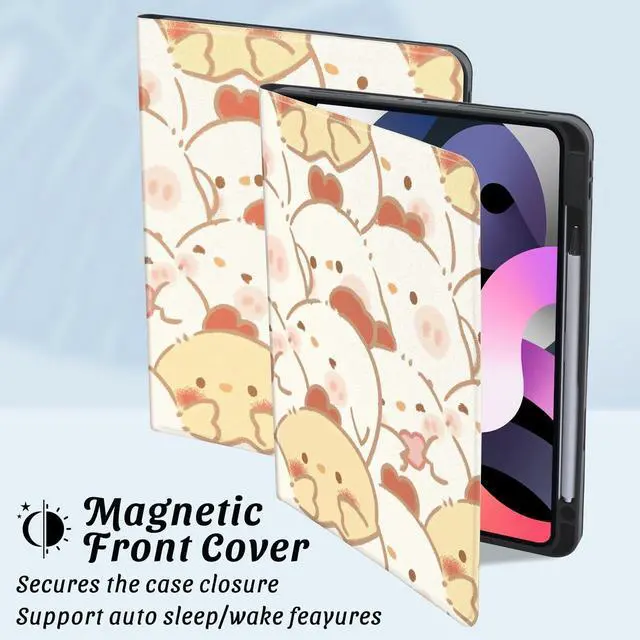 Alt view image 3 of 5 - Idocolors Cute Farm Chic Case for 10.9" iPad A16 2025/2022(10th/11th Gen) with Pencil Holder, Auto Wake/Sleep Leather Soft TPU Back Cover for Women Girls