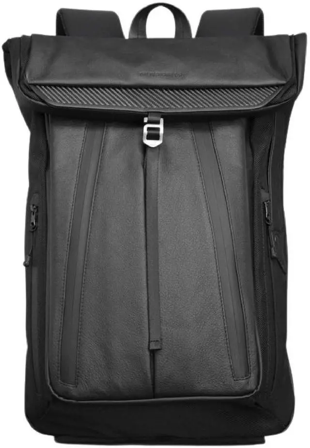 Main image of The Frenchie Co. - Work/Travel Speed Backpack - Expandable 23-30 L Laptop Pack - Anti-theft magnetic closure - Ballistic nylon body with full-grain Italian leather trim
