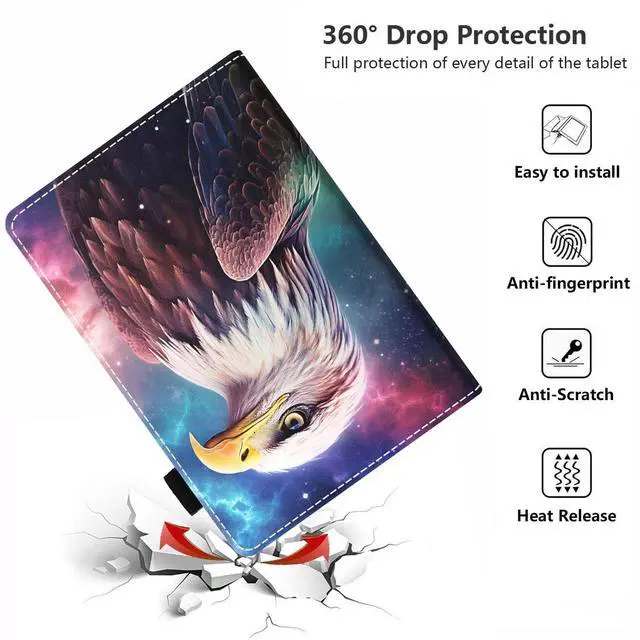 Alt view image 5 of 5 - POIUYTREW Case for All-New Fire Max 11 Tablet (11 Inch, 13th Generation, 2023 Release), PU Leather Folio Cover with Card Slot & Auto Wake Sleep, Bald Eagle