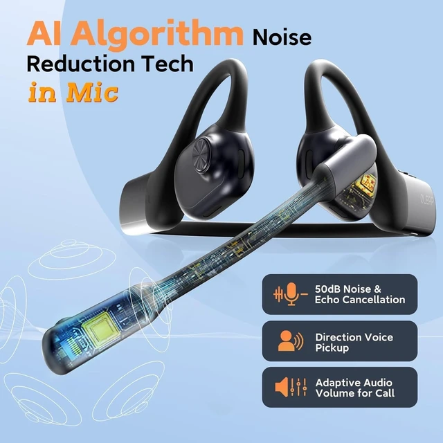 Alt view image 3 of 5 - oleap Wireless Noise Cancelling Headphones with Mic,Wireless Headset with Mic for Work(50dB ENC&Mute Button) Bluetooth Headset for Work from Home/Office/PC/Call Center/Laptop/Teams/Zoom