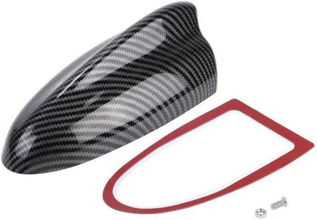 Main image of VekAuto Shark Fin Antenna Cover, AM/FM Signal Roof Aerial Universal for Car Auto SUV Truck Offroad ABS Material with Adhesive Base Carbon Fiber Pattern Black