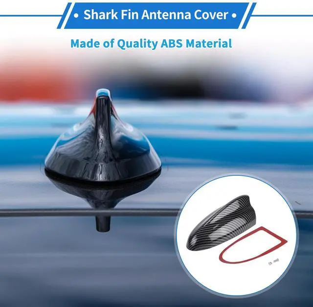 Alt view image 2 of 5 - VekAuto Shark Fin Antenna Cover, AM/FM Signal Roof Aerial Universal for Car Auto SUV Truck Offroad ABS Material with Adhesive Base Carbon Fiber Pattern Black