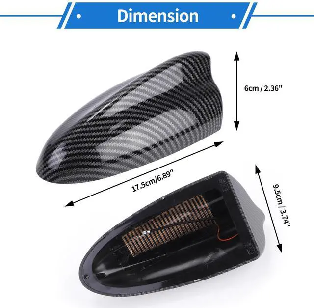 Alt view image 3 of 5 - VekAuto Shark Fin Antenna Cover, AM/FM Signal Roof Aerial Universal for Car Auto SUV Truck Offroad ABS Material with Adhesive Base Carbon Fiber Pattern Black