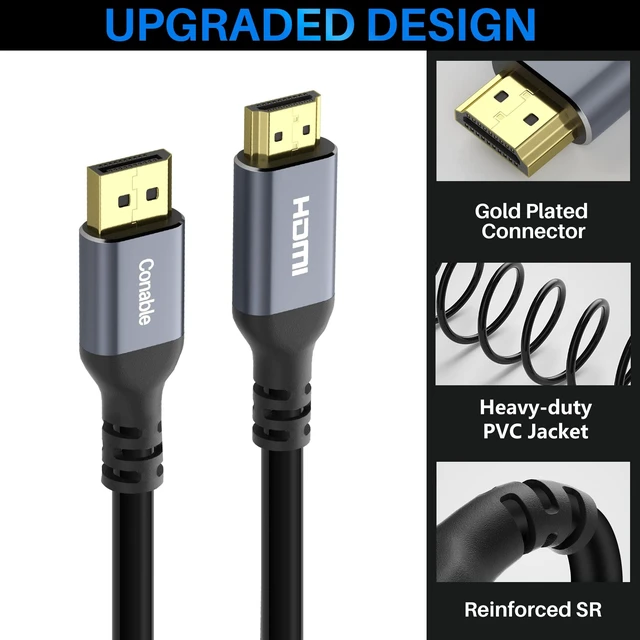 Alt view image 2 of 5 - 4K@60Hz DisplayPort to HDMI Cable 50 FT, Active Uni-Directional, Long