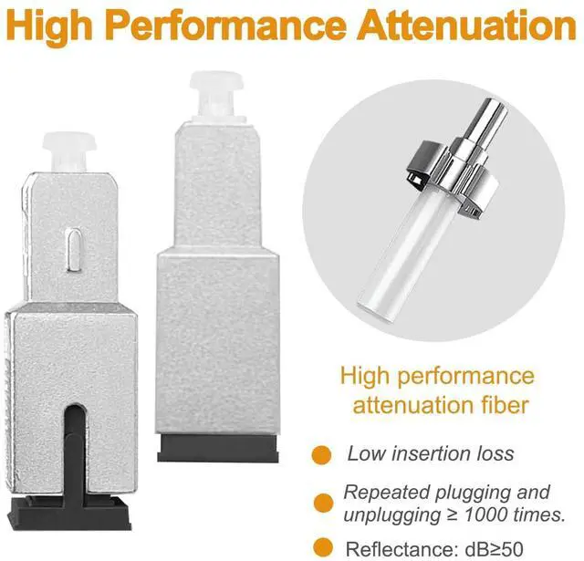 Alt view image 2 of 5 - PklzNet 10PCS 10dB SC-UPC Fiber Optical attenuators Single Mode, Male to Female singal Attenuation Connector Fixed Direct Insert Adapter
