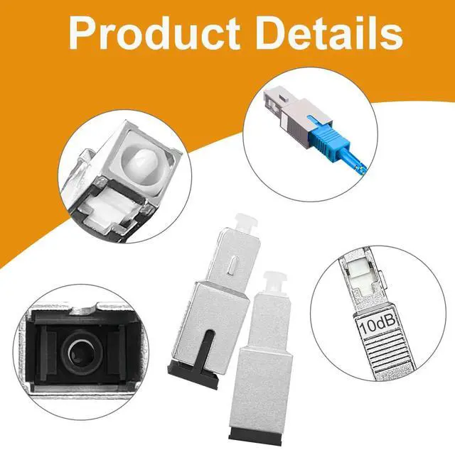 Alt view image 4 of 5 - PklzNet 10PCS 10dB SC-UPC Fiber Optical attenuators Single Mode, Male to Female singal Attenuation Connector Fixed Direct Insert Adapter