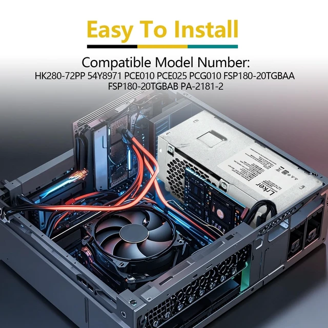 Alt view image 2 of 5 - 180W Power Supply HK280-72PP Compatible with Lenovo M410 M415 M510 M610