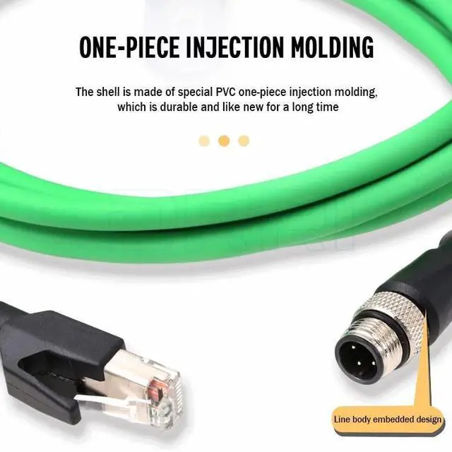 Alt view image 4 of 5 - DRRI SMC EX250 EX260 EX500 EX600 to Ethernet IP Network Communication Cable M12 4pin D-Code Male to RJ45