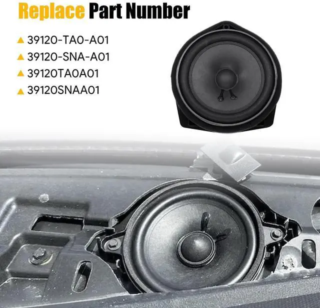 Alt view image 2 of 5 - Carnovate Front Door Speaker Assembly Fit for Honda Civic Accord CRV Odyssey Pilot 2008-2025 Replace # 39120-TA0-A01 39120-SNA-A01 39120TA0A01 39120SNAA01 Car Panel Sound Audio Speaker Accessories