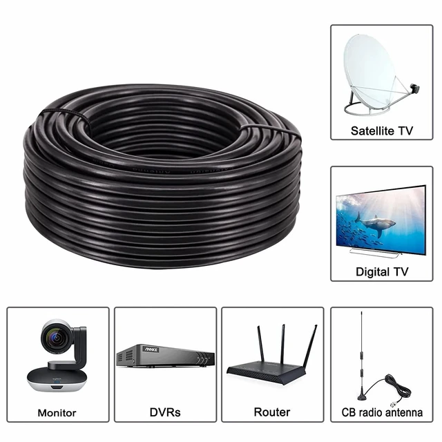 Alt view image 4 of 5 - urcianow RG58 Coaxial Cable 100ft 50 Ohm, Low Loss, Shielded