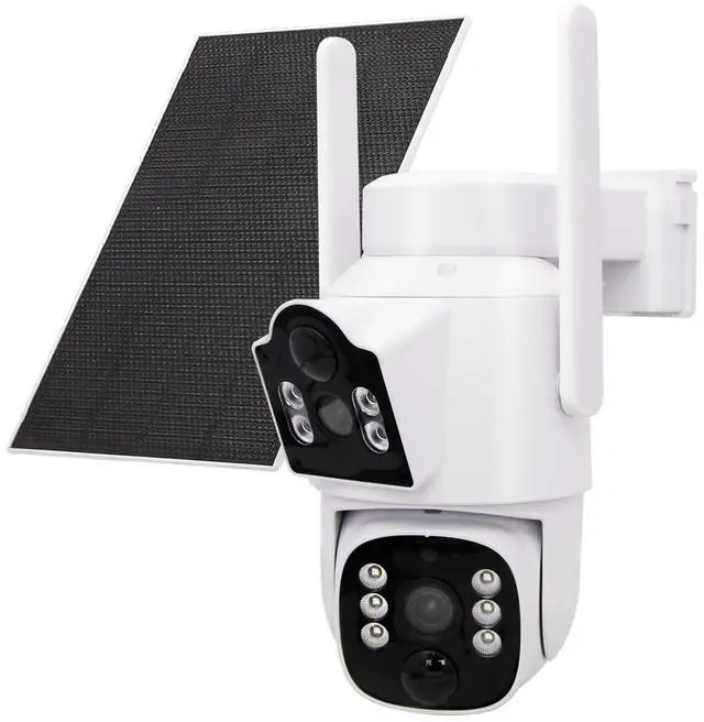 Main image of CasaCam Solar Security Camera ^^ Outdoor Wireless, 2K+2K Dual Lens ^^ Battery Powered, Dual PIR Sensors, Auto Tracking, 2.4G/5G WiFi, Color Night Vision, No Monthly Fee, SD & Cloud Storage, WS2